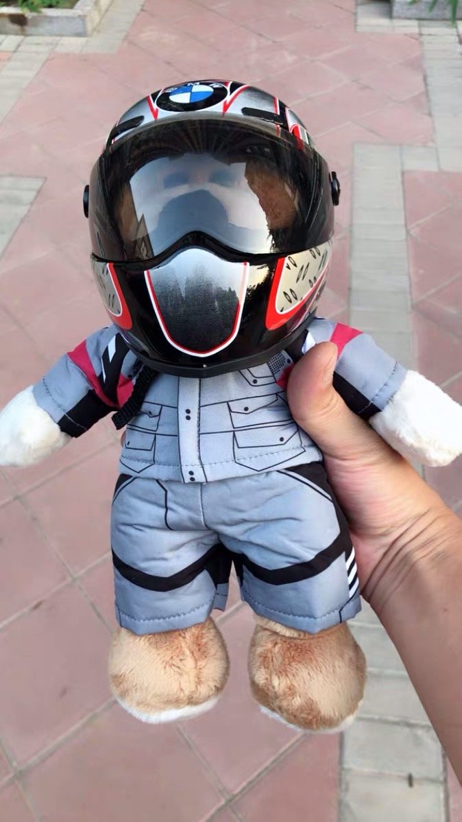 blue teddy bear motorcycle helmet 2019 Christmas Present Plush Racing Bear with Helmet and Suit – summerparts