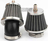Metal Curved Straight Air filter with nipple 35mm 38mm 40mm 42mm 45mm 48mm 52mm 60mm